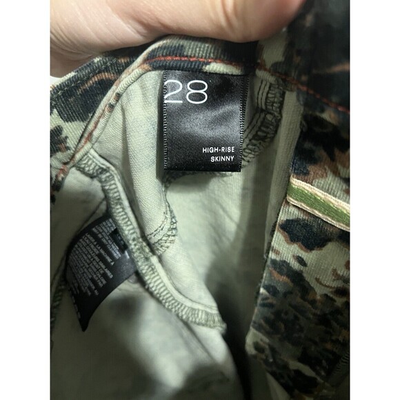 Anthropologie Pilcro Camouflage Corduroy Button Fly High Rise Skinny Pants 28 - Picture 5 of 6
